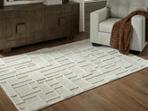 Prime Furniture - Ashley Furniture - Empriss Rug - 7'8" x 10' Area Rug / Ivory - R407621